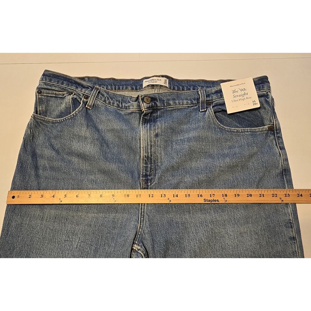 Abercrombie & Fitch 90s Straight Ultra High Rise Jeans Womens 20R Blue Denim NWT - Picture 13 of 16